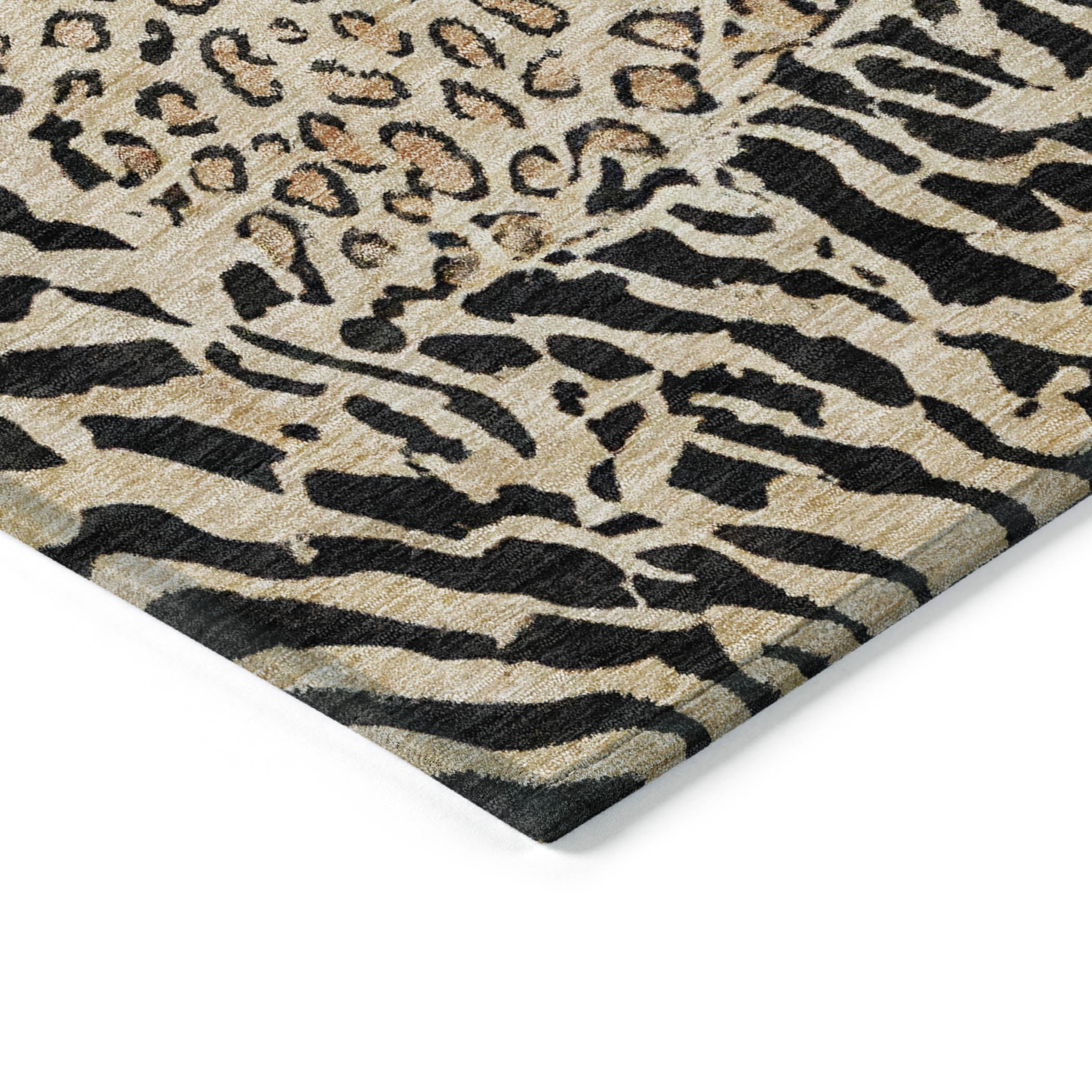 Addison Rugs Chantille Indoor/Outdoor Transitional Animal Skin Gold Washable Rectangle Rug, 5' x 7'6"
