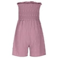 thumbnail image 6 of QATAINLAV Tube Rompers for Women 2025 Summer Strapless Short Jumpsuits Casual Drawstring Waist Pleated One Piece jumpsuit Beach Vacation Clothes Pink XL Sale of The Day Prime Today, 6 of 9