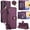 Darkpurple, variant on Wallet Case for Samsung Galaxy S24 FE, PU Leather TPU Flip Cover with RFID Blocking Card Slots Zipper Pocket Cash Pocket Kickstand Wrist & Shoulder Strap Magnetic Clasp, Black