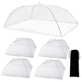 thumbnail image 1 of Pop-Up Mesh Food Covers Tent Umbrella, Food Cover, Food Tent, Pop-up Food Nets, 1 Extra Large & 4 Standard Mesh Food Covers for Outside, Picnic Accessories, Reusable and Collapsible (6 pcs), 1 of 8