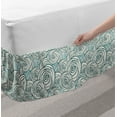 thumbnail image 2 of Rose Bed Skirt, Doodle Style Outlines of Rose Blossoms Spring Nature Inspired Artwork, Elastic Bedskirt Dust Ruffle Wrap Around for Bedding Decor, 4 Sizes, Dark Teal Teal and Cream, by Ambesonne, 2 of 2