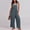 Blue, variant on Fashion Women Casual Cold Shoulder Jumpsuit Solid Suspender Jumpsuits Wide Pocket Leg Pant Up to 50% off Clearance