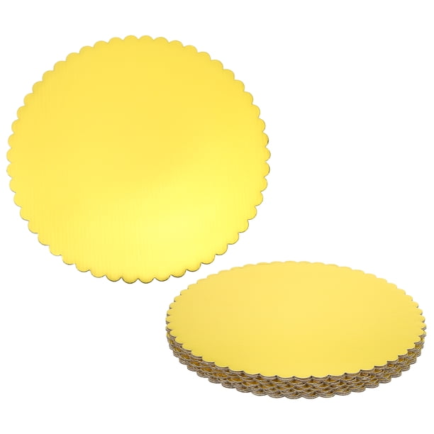 Uxcell 10 Pcs Rondas de Cartón para Pasteles, Bandejas Circulares de 12 Pulgadas, Doradas