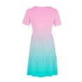 thumbnail image 5 of Sakmal with Pocket Plus Size Summer Dresses Basic Loose Fit Gradient Pink Comfort Fit Short Sleeve Long Sundress, 5 of 5
