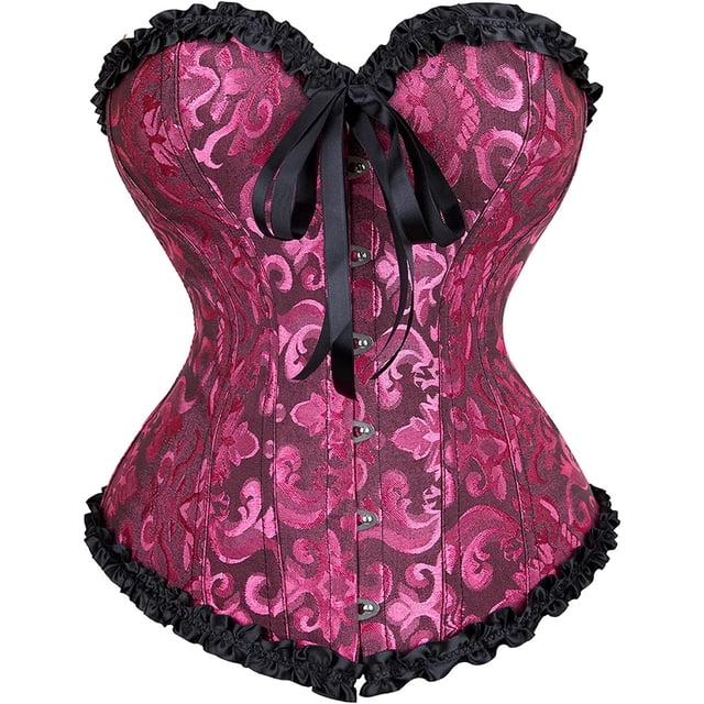 Zhitunemi Corsé floral sexy con cordones en la espalda para mujer, lencería, corpiño, talla grande