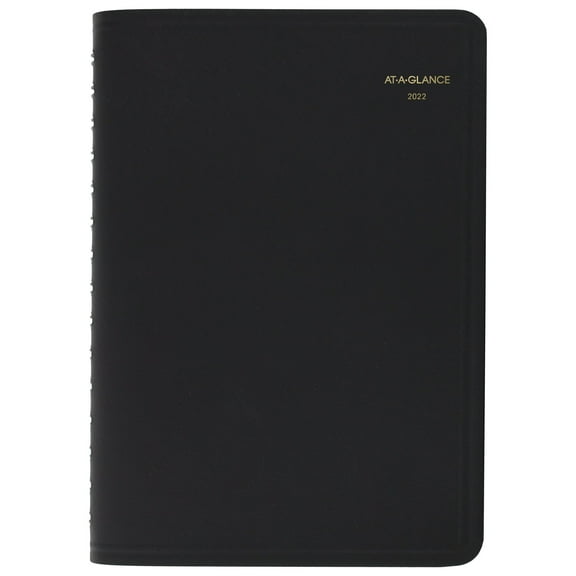 AT-A-GLANCE 2022 5" x 8" Daily Appointment Book Black 70-207-05-22