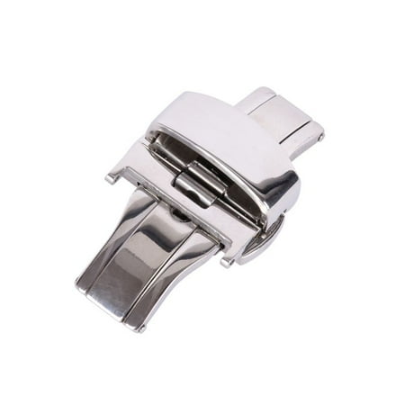 Double Bracelet Watch 18mm/20mm Butterfly Deployment Clasp, Stainless Steel Replacement Watch Strap Buckle Double Push Button Butterfly Deployment Clasp for Watch Band Strap (20mm Width) ()