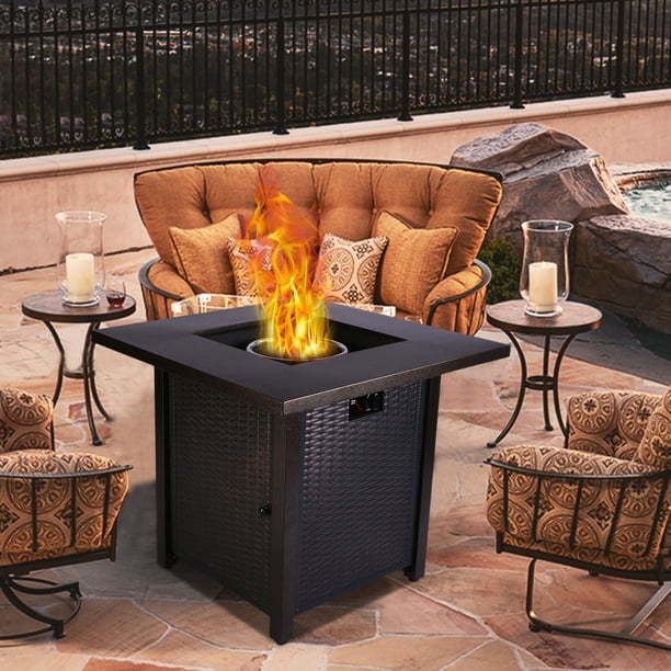 Outdoor Portable Propane Gas Fire Pit, Can A Propane Fire Pit Be Used On Covered Patio