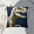 thumbnail image 2 of ONETECH Throw Pillow Covers Dinosaur Tyrannosaurus Navy Blue Prehistoric Paleontologist Decorative Pillow Cases Room Home Decor Square Pillowcases, 2 of 5