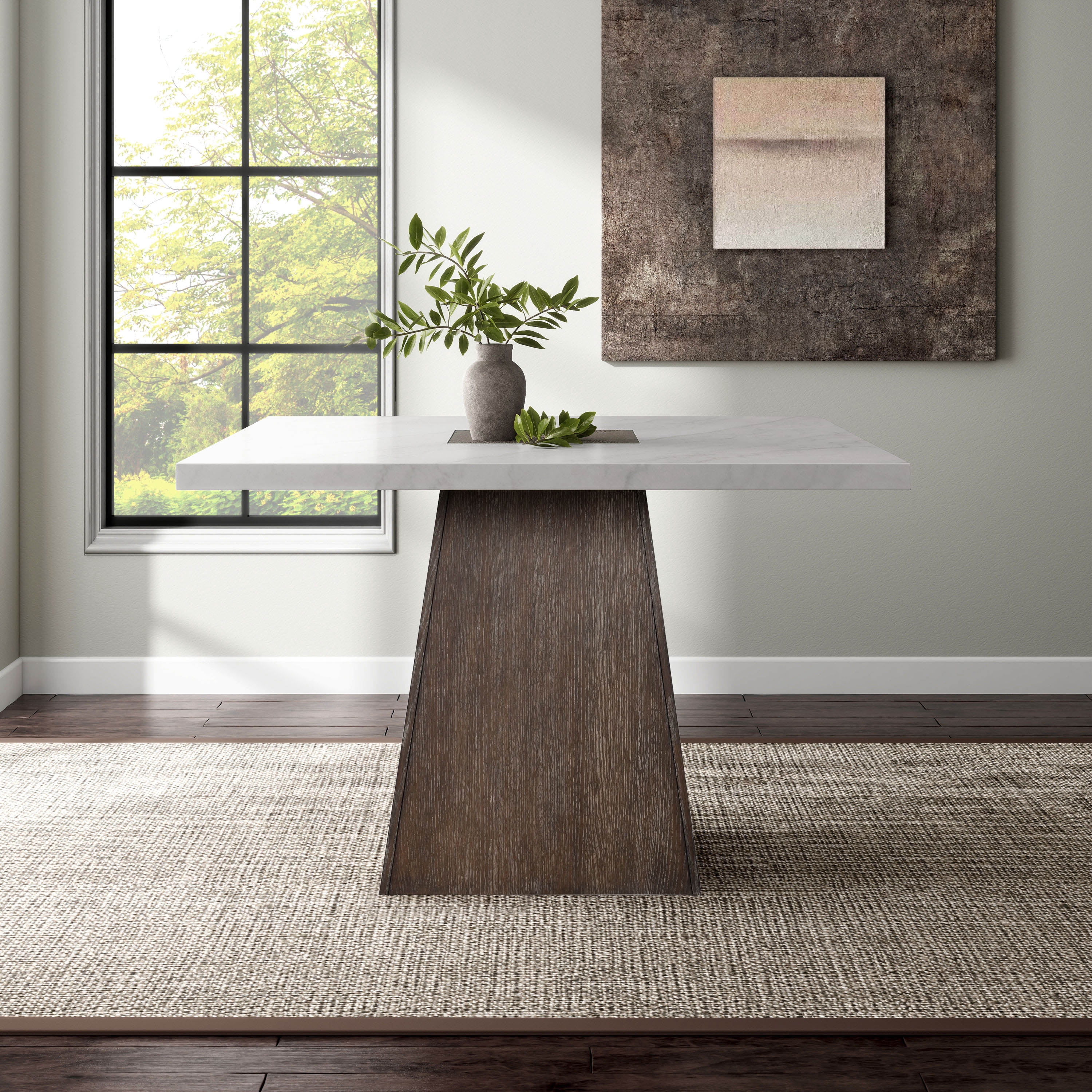 Furniture of America Garth 54" Square Indoor Counter Height Dining Table, Dark Walnut