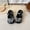 black, variant on Silver Rhinestone Bow Girls' Clogs for Summer Outdoor Wear, Soft Sole Closed-Toe Sandals, Popular Parent-Child Beach Shoes, Comfortable and Versatile