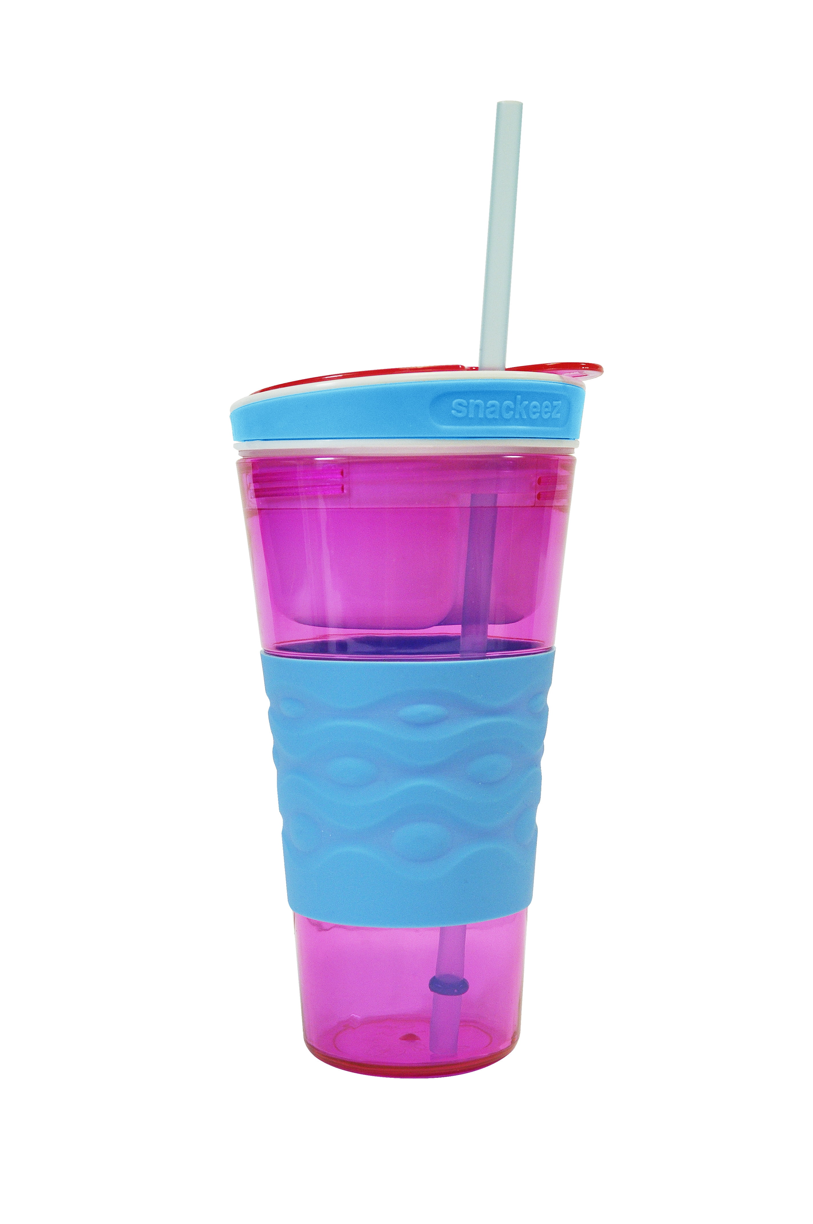 Snackeez 6022505 16 oz Snack & Beverage Holder, Pink