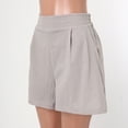 thumbnail image 3 of PEASKJP Workout Shorts Womens Women's Casual Elastic Waist Comfy Cotton Beach Shorts with Drawstring (Grey,XXL), 3 of 4
