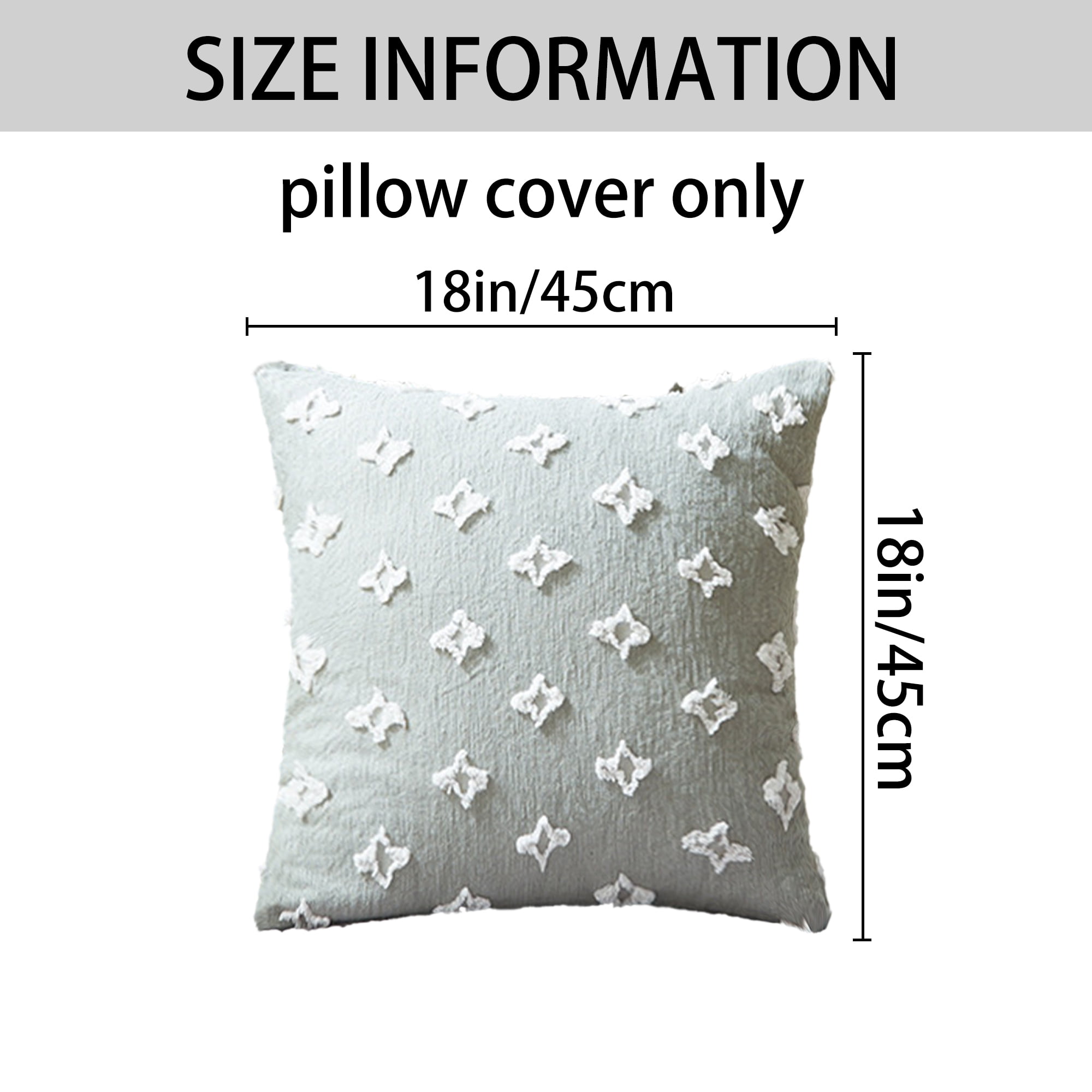 Unique Bargains 2 Pcs Jacquard Decoration Throw Pillow Cover Grey 18" x 18"