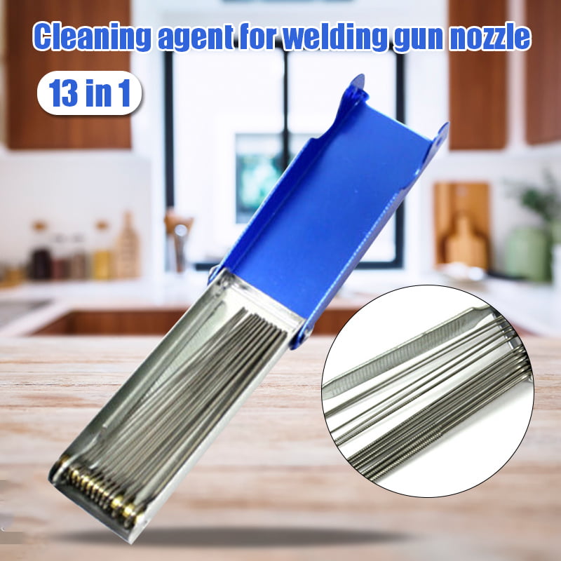13 in 1 Welding Torch Nozzle Tip Cleaner Blue Metal Shell For Welder Soldering 