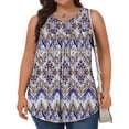 thumbnail image 3 of Fantaslook Plus Size Tank Tops for Women Tunic Sleeveless Shirts Dressy Casual Floral Blouses Loose Summer Tops, 3 of 6
