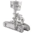 thumbnail image 1 of Resin Carved Skeleton Sculpture Ornament Cosplay Halloween Piston Skull Face Sculpture Figurine Art, 1 of 5