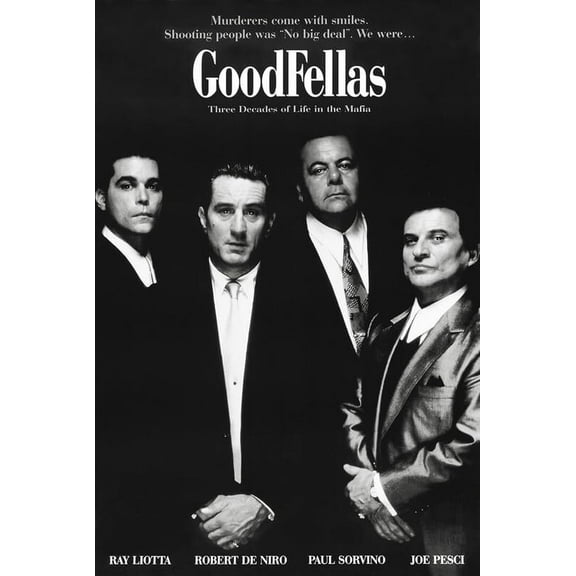 GoodFellas Black and White Movie Art Poster - Decorative Print - Poster Paper - Ready to Frame