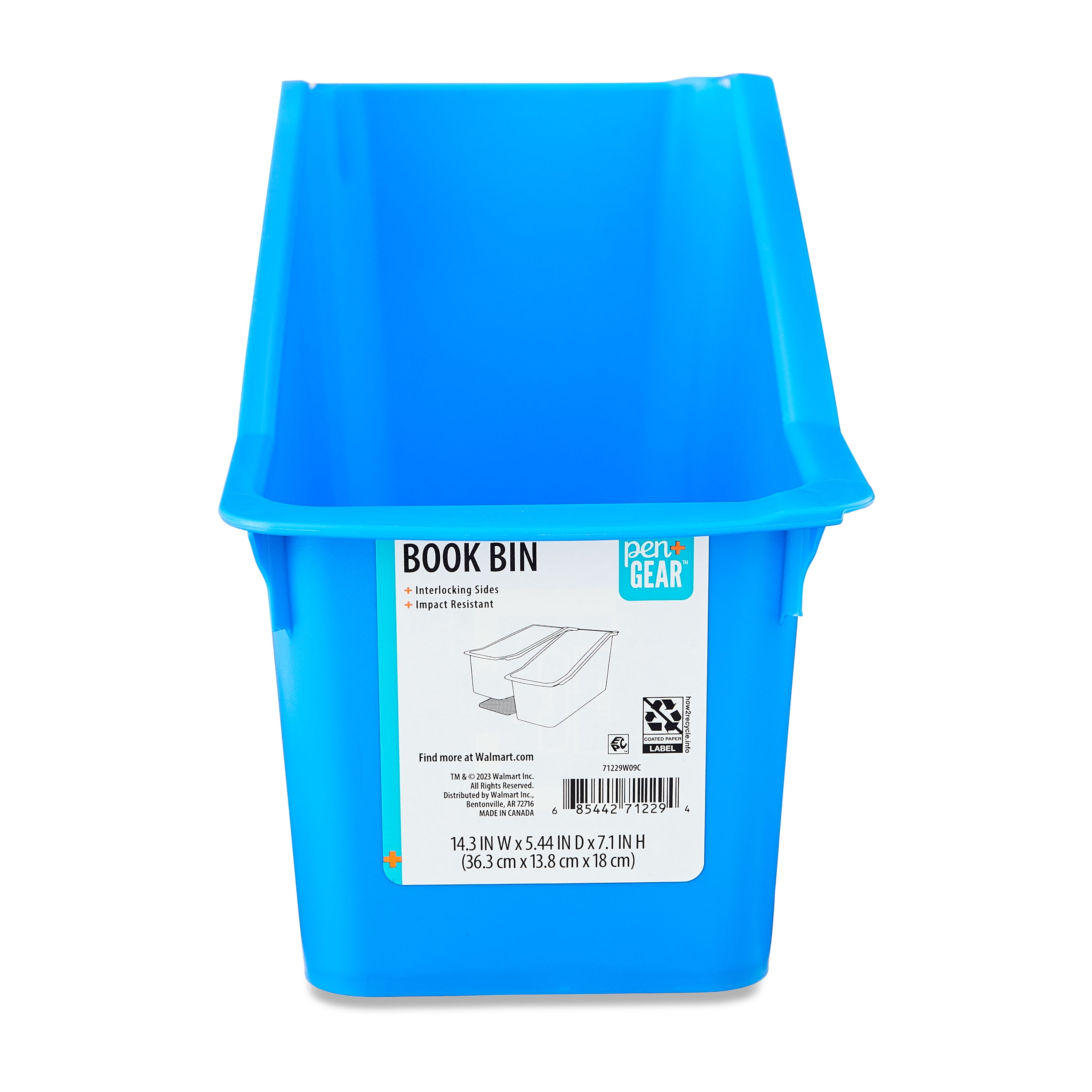 (6 pack) Pen+Gear Plastic Book Bin, Cobalt Blue