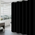 thumbnail image 1 of SOLLED Solid Waterproof Mildew Resistant Fabric Shower Curtain Liner，200*180CM，Black, 1 of 6