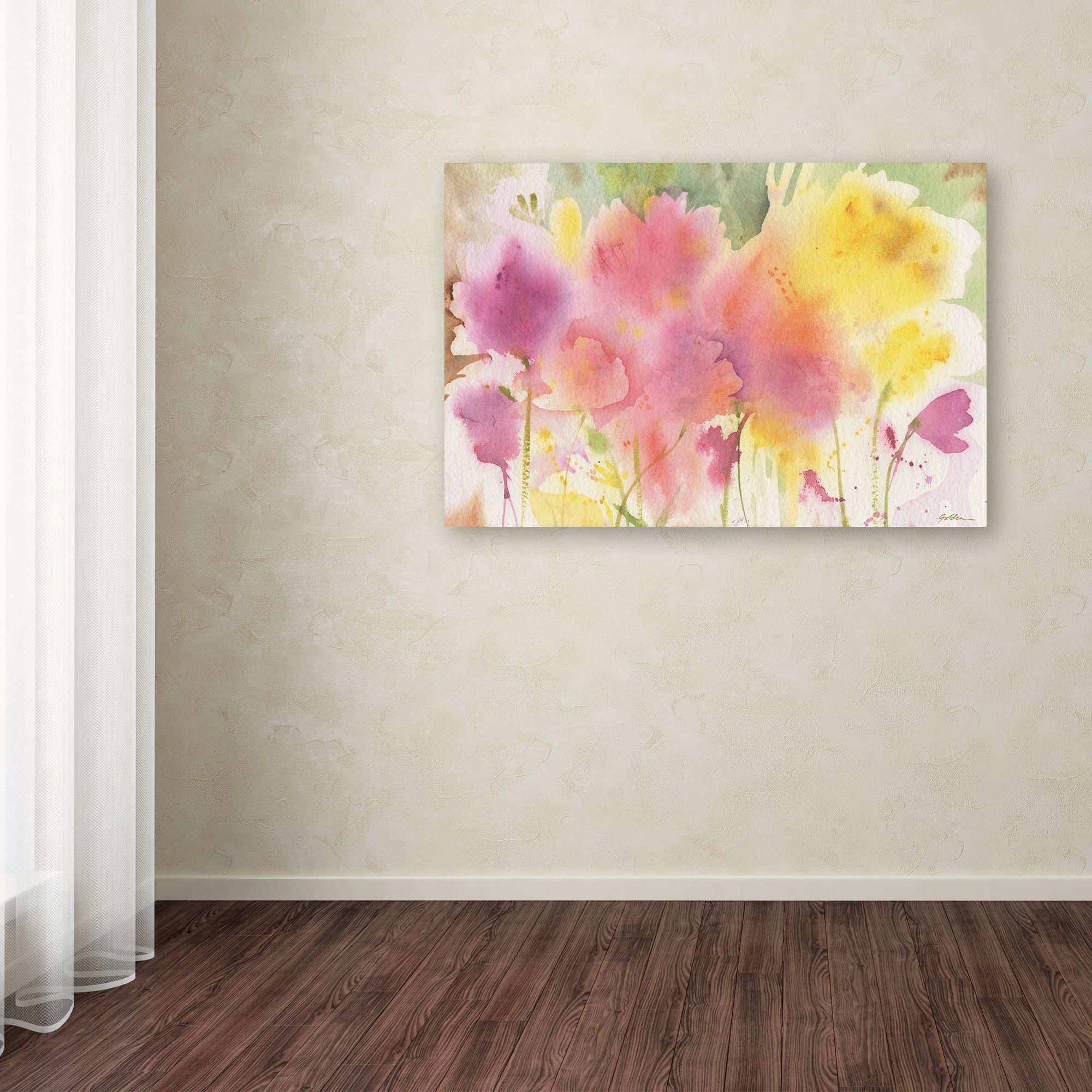 Trademark Fine Art 'Floral Impressions' Canvas Art by Sheila Golden