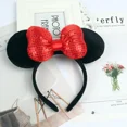thumbnail image 3 of Nueva y linda diadema de fiesta de dibujos animados con lazo de Mickey Minnie, diadema con orejas negras, accesorios para el cabello navideños, 3 of 5