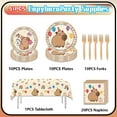 thumbnail image 4 of 51Pcs Capybara Party Plates Supplies - Cute Cartoon Capybara Party Tableware Decorations Animal Orange Paper Plates Napkins Forks Tablecloth for Kids Birthday Baby Shower, Serves 10 Guests, 4 of 4