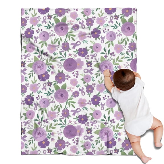 Pioneer Flower Floral Print Pattern Blanket,Comfortable Soft Flannel Throw Blanket,All Season,Warm Lightweight Blankets for Sofa Bed Couch Living Room Chair,30"x40"