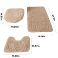 thumbnail image 3 of Other Decoration,3-Piece Bath Mats Set,Ultra-Soft Non-Slip Bathtub Rug & Absorbent Floor Mat,Elegant Bath Rug,Bathroom Mat for Home,Perfect for Family Use,Customer Favorite|polyester,Khaki, 3 of 8