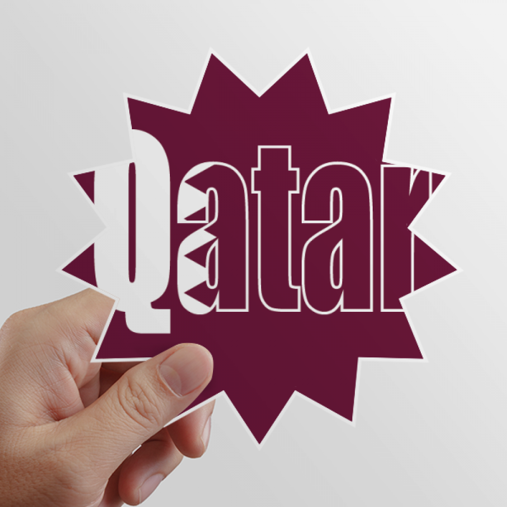 Qatar Country Flag Name Sun Vinyl Sticker Luggage Graffiti Flower Decal