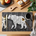 thumbnail image 2 of Vintage Bear Placemats Set of 8 Retro Farmhouse Country Wooden Grain Place Mats Indoor Wipeable Table Mats Washable Cloth Dining Table Placemats for Kitchen Holiday Party Home Decor 13x19 Inch, 2 of 9
