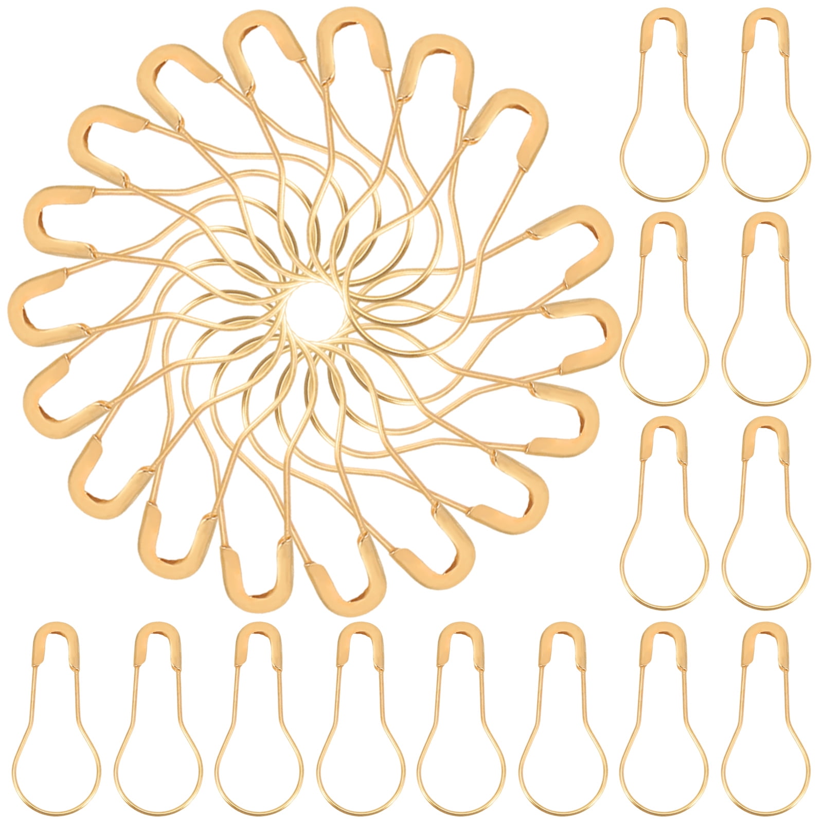 750pcs Calabash Bulb Safety Pins - 15 Color Assorted Metal Knitting Stitch Markers - Craft Sewing Storage Box