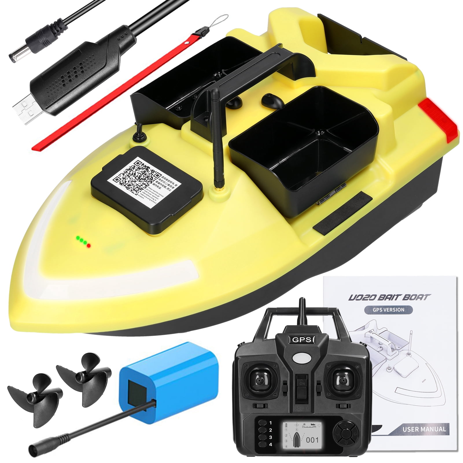 Remote  boat,Boat Dual Motor Bait Boat Remote Boat Support Cruise/return/route With 500m Remote Dual Motor Fish Boat Cruise/return/route 500m Remote Cruise/return/route Turn Yabuy