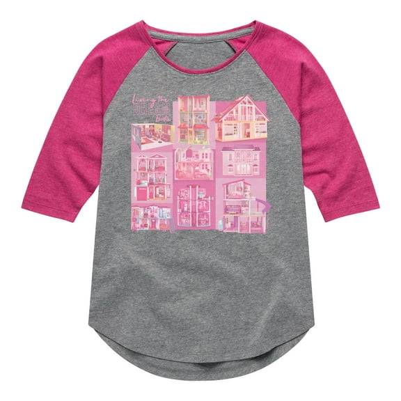 Barbie - Living the Dream - Original Dream House Pictures - Toddler And Youth Girls Raglan Graphic T-Shirt