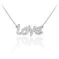 thumbnail image 1 of 14K WHITE GOLD "LOVE" DIAMOND NECKLACE :  18", 1 of 1