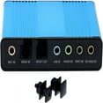 thumbnail image 4 of HLONK Carte Son Externe USB 2.0 Adaptateur Audio Surround 5.1 6 Canaux pour PC-Bleu F115768, 4 of 7