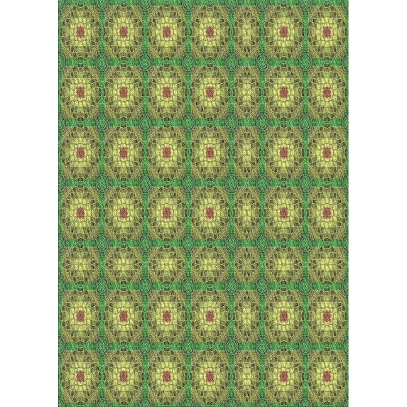 Ahgly Company Indoor Rectangle Patterned Antique Bronze Green Novelty Area Rugs, 2' x 3'