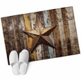 thumbnail image 2 of 2x3 Washable Entryway Rug, Retro Star Non-Slip Area Rug for Front Door Kitchen Bathroom, Abstract Metal Stars Old Wooden Walls Country Indoor Floor Mat for Home Decor, 2 of 9
