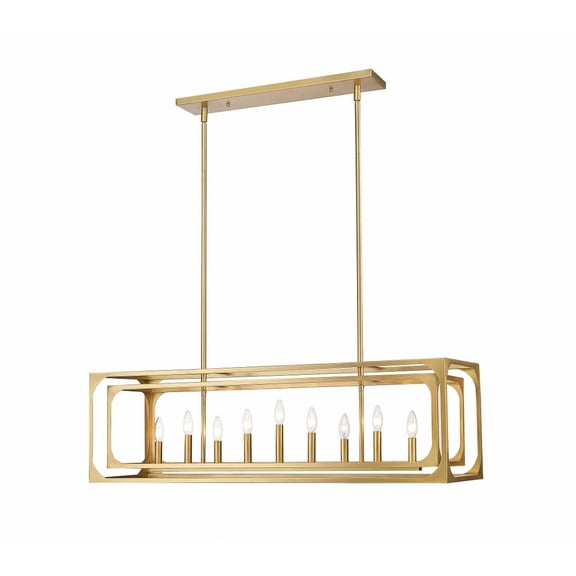 9 Light Island-13 Inches Tall And 13 Inches Wide-Rubbed Brass  Finish Z-Lite 3038-9L-Rb
