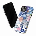 thumbnail image 3 of Aesthetic Blue Collage Phone Case, Ocean View & Evil Eye Artistic Cover for iPhone 17 16 15 14 13 12 11 Pro Plus Mini, 3 of 6