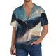 thumbnail image 1 of Fotbe Dancing Whale Camisa Estampada de Manga Corta para Hombre, Casual de Verano, Estilo Playero, Sin Arrugas-Large, 1 of 5