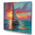 thumbnail image 2 of Designart "Sailboat At Sea I" Modern Landscape Beach Canvas Print, 2 of 5