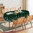 thumbnail image 2 of St. Patricks Day Tablecloth 60×84 Inch Oval, Buffalo Plaid Shamrock Lucky Washable Seasonal Table Cover for Party Picnic Dinner Decor, 2 of 6