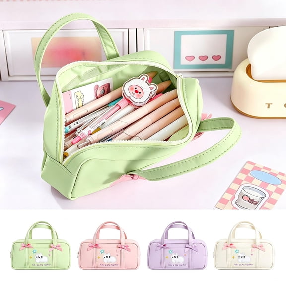 High Capacity Pencil Case, Aesthetic Big Pencil Bag Pouch Box Organizer Pen Case with Zipper, Kawaii Stationery Storage and Organizer, Classroom Office Supplies for Teen and Adult