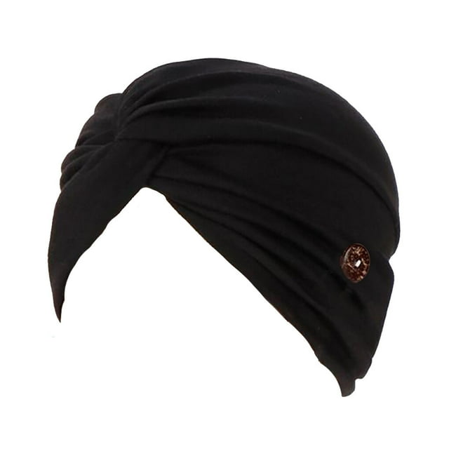 Headwraps Simple Style Comfortable Premium Material Assorted Colors with Buttons Muslim Style Elasticity Women's Headbands Women Black
