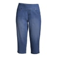 thumbnail image 4 of Time and Tru Women's Woven Pull On Capris, 4 of 6