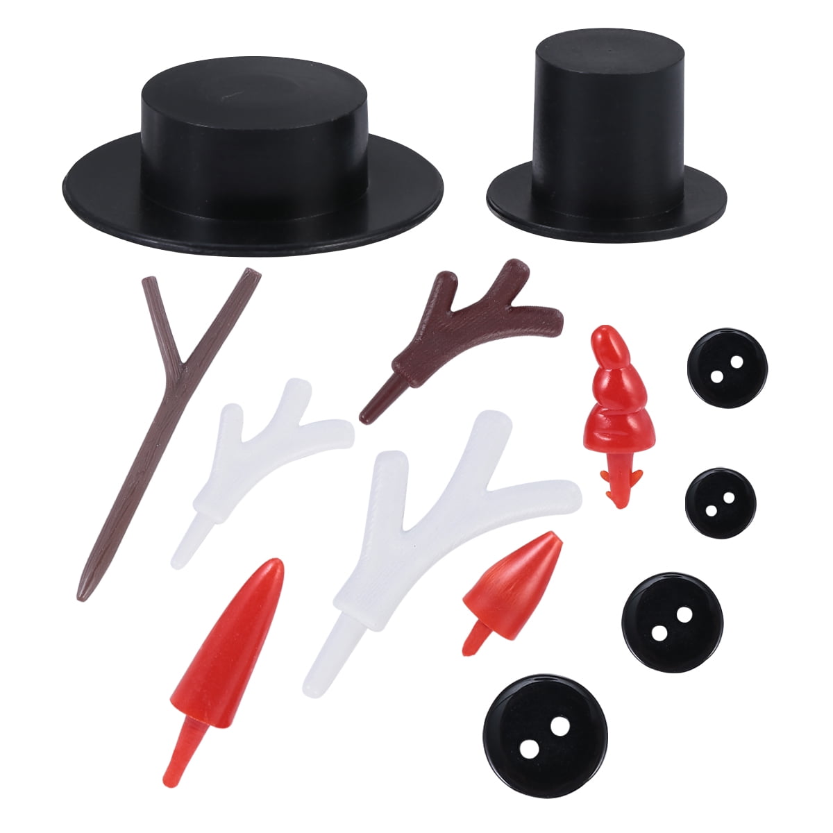 HOOWIFFY Christmas Snowman Craft Kit with Black Plastic Accessories for Holiday Decor and Fun Seasonal Projects