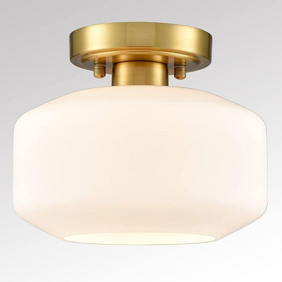 Modern Farmhouse Semi Flush Mount Ceiling Light Gold Hallway Light Fixture