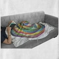 thumbnail image 6 of Rainbow Soft Flannel Fleece Throw Blanket, Spiral Rosette Pattern with Wavy Stripes Abstract Contemporary Design, Cozy Plush for Indoor and Outdoor Use, 50" x 70", Multicolor, by Ambesonne, 6 of 6