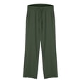 thumbnail image 5 of Yubnlvae Best-Selling Cotton Linen Wide-Leg Pants - Drawstring Waist with Pockets for Travel Or Daily Use, Women's Corduroy Shorts High Waist Summer Drawstring Casual Wide Leg Beach Pants, Green2, S, 5 of 9